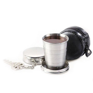 2015 venta caliente presente plegable taza de acero inoxidable